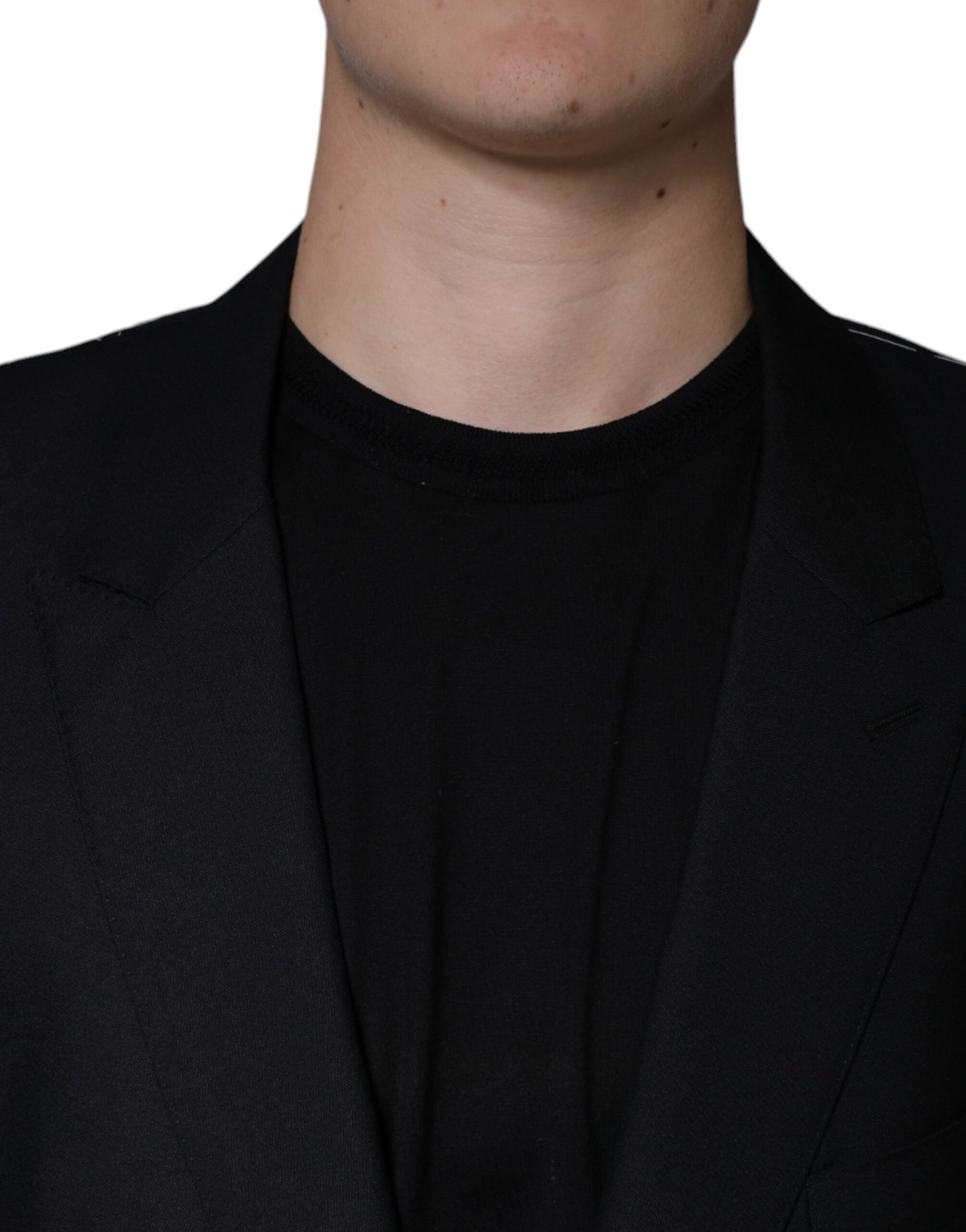 Dolce & Gabbana Black Wool Single Breasted Men Coat Blazer Dolce & Gabbana