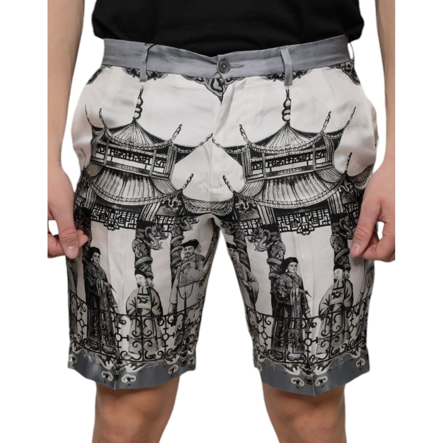 Dolce & Gabbana Multicolor Printed Silk Men Bermuda Shorts Dolce & Gabbana