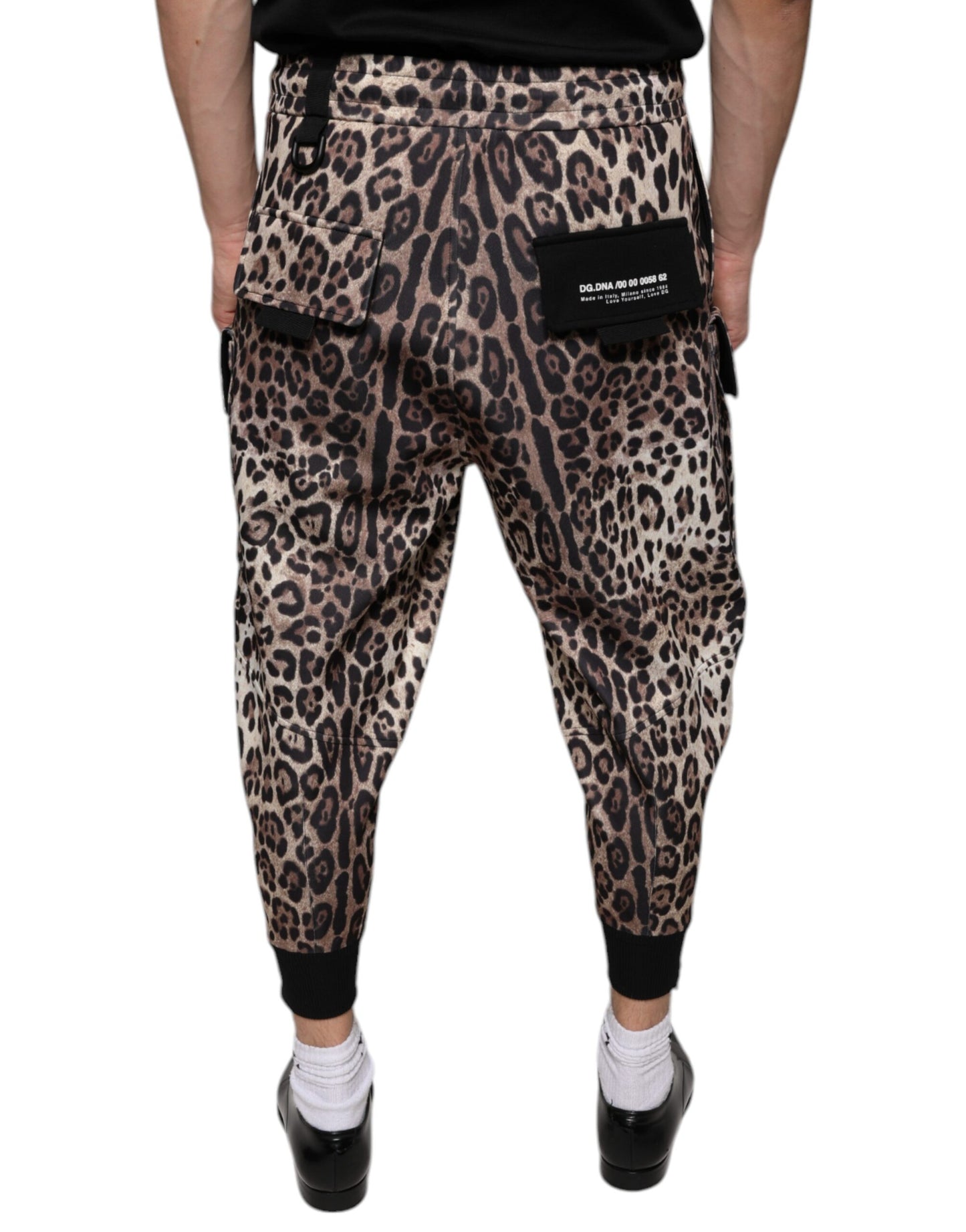 Dolce & Gabbana Brown Leopard Polyester Jogger Pants Dolce & Gabbana