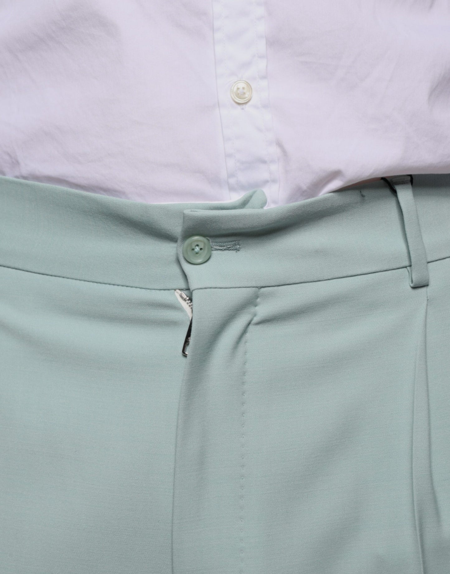 Dolce & Gabbana Mint Green Cotton Dress Pants Dolce & Gabbana