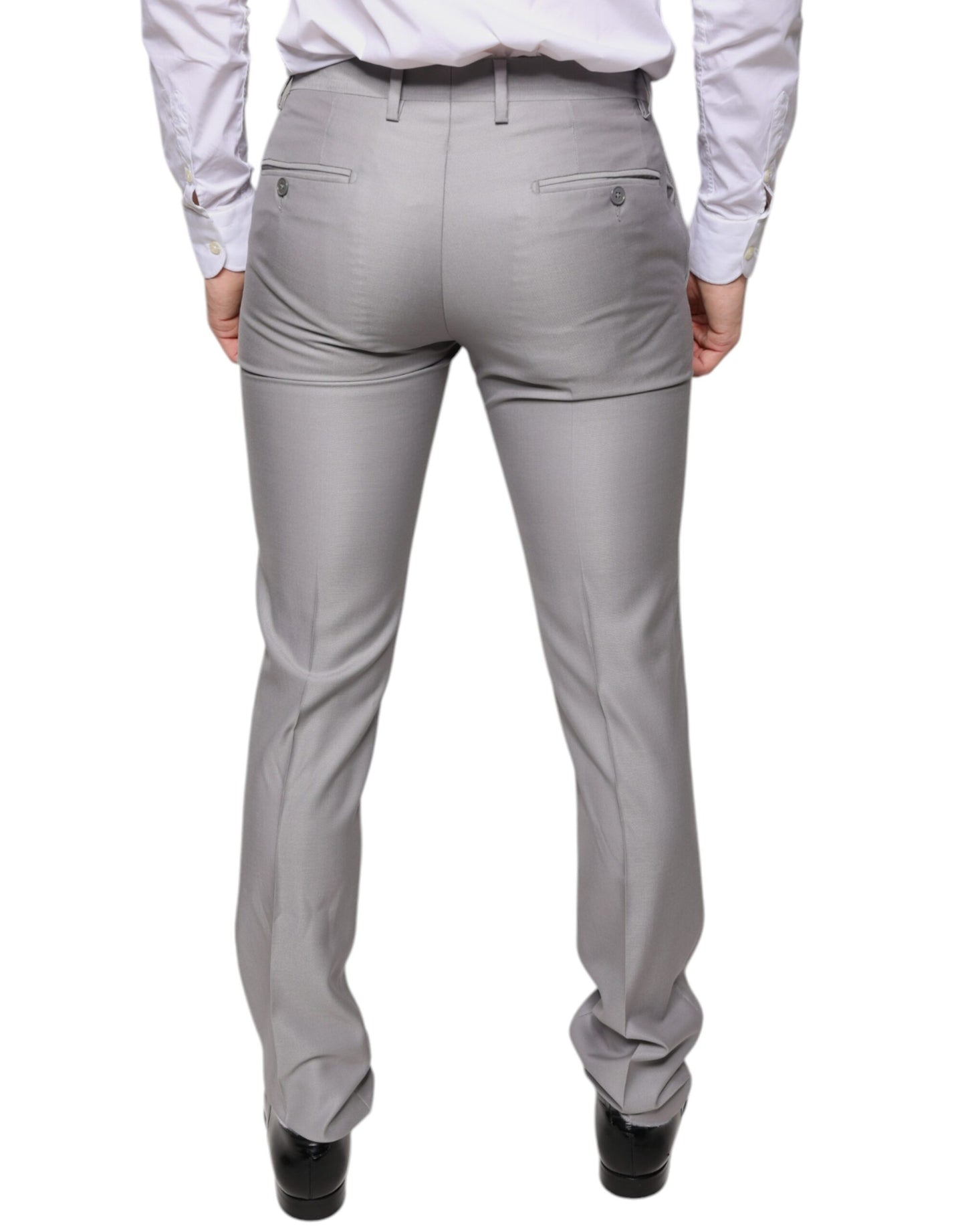 Dolce & Gabbana Light Gray Wool Dress Pants Dolce & Gabbana