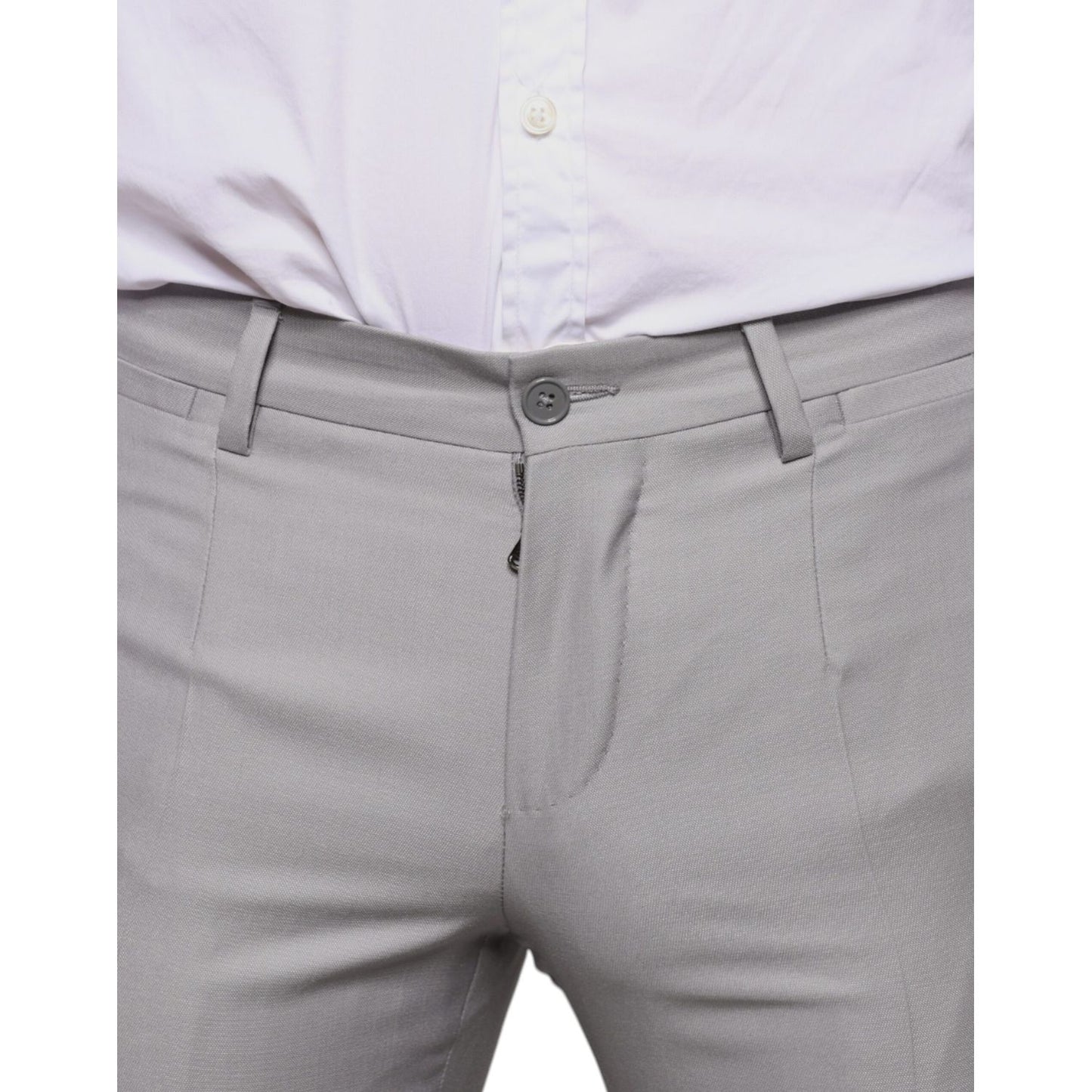 Dolce & Gabbana Light Gray Wool Dress Pants