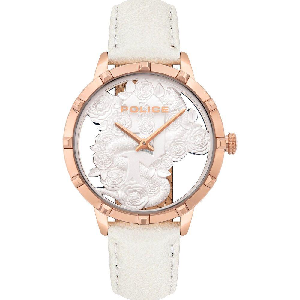 Police White Leather Watch Police