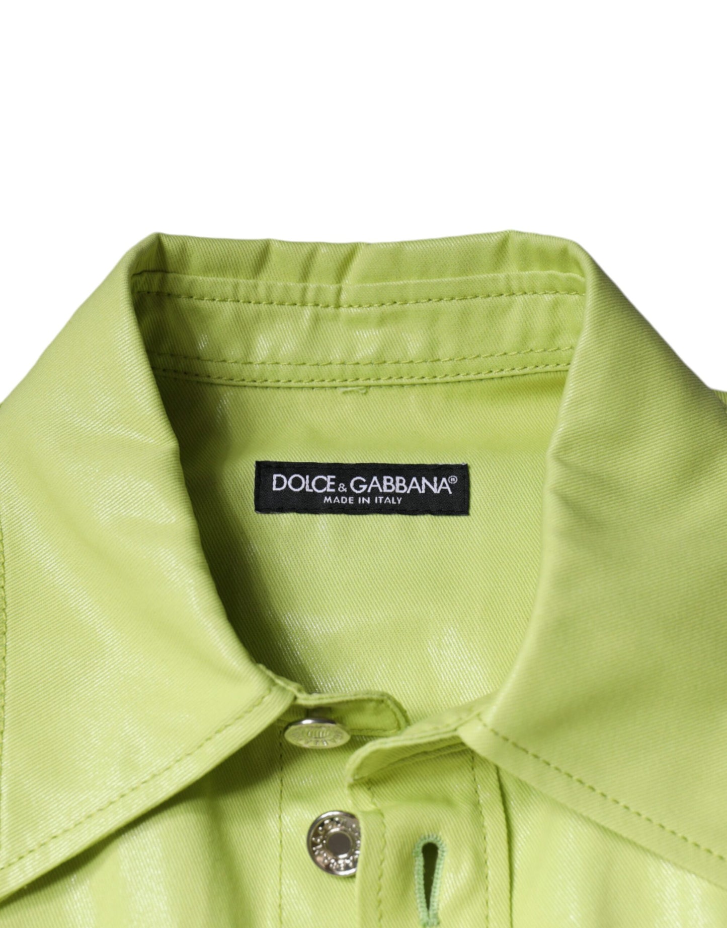 Dolce & Gabbana Green Cotton Collared Men Button Down Shirt Dolce & Gabbana