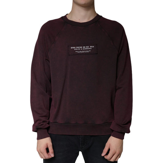 Dolce & Gabbana Maroon Logo Crew Neck Men Sweatshirt Sweater Dolce & Gabbana