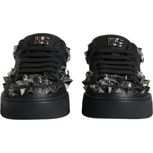 Dolce & Gabbana Black Studded Low Top Men Sneakers Shoes Dolce & Gabbana