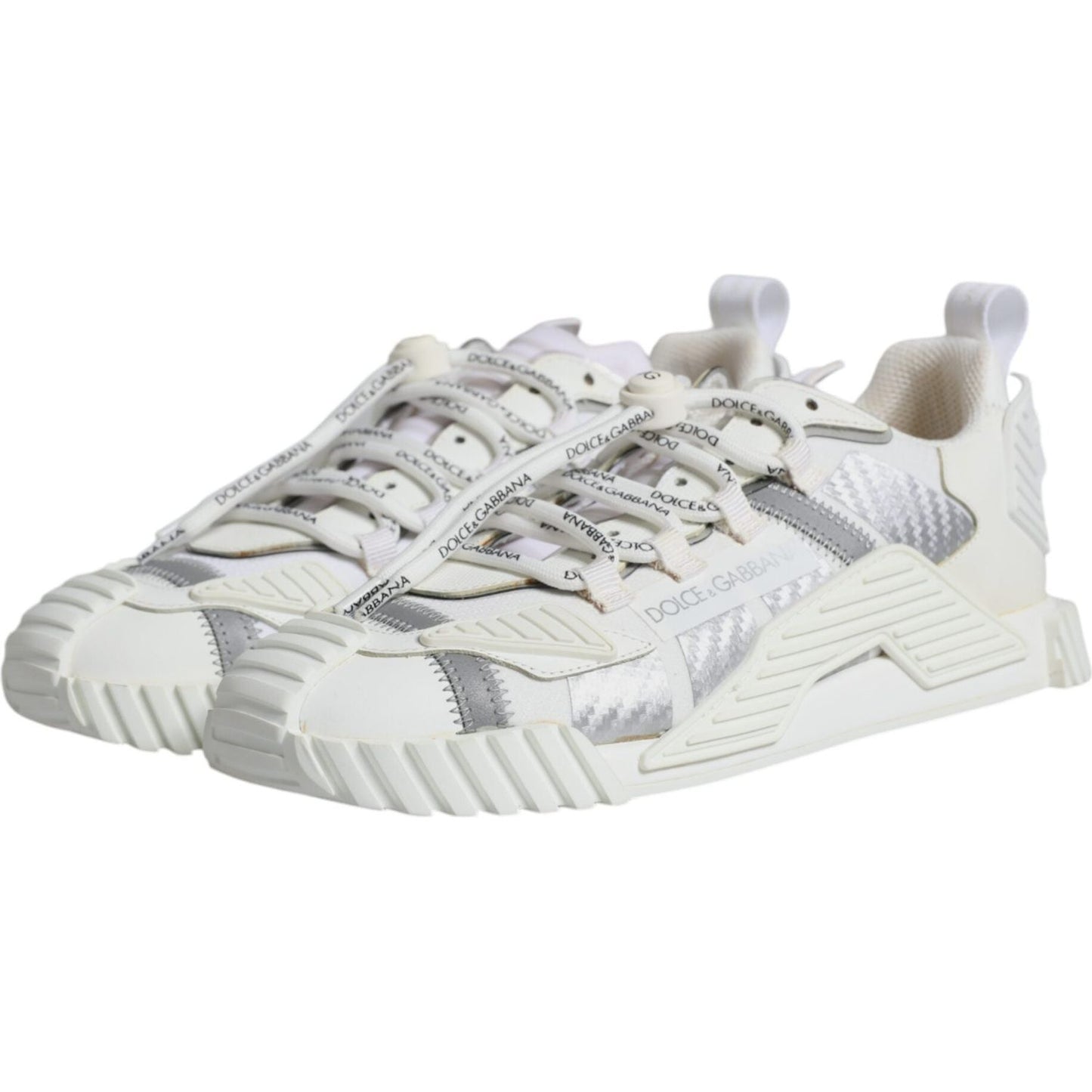 Dolce & Gabbana White Lace Up Low Top NS1 Sneakers Shoes Dolce & Gabbana