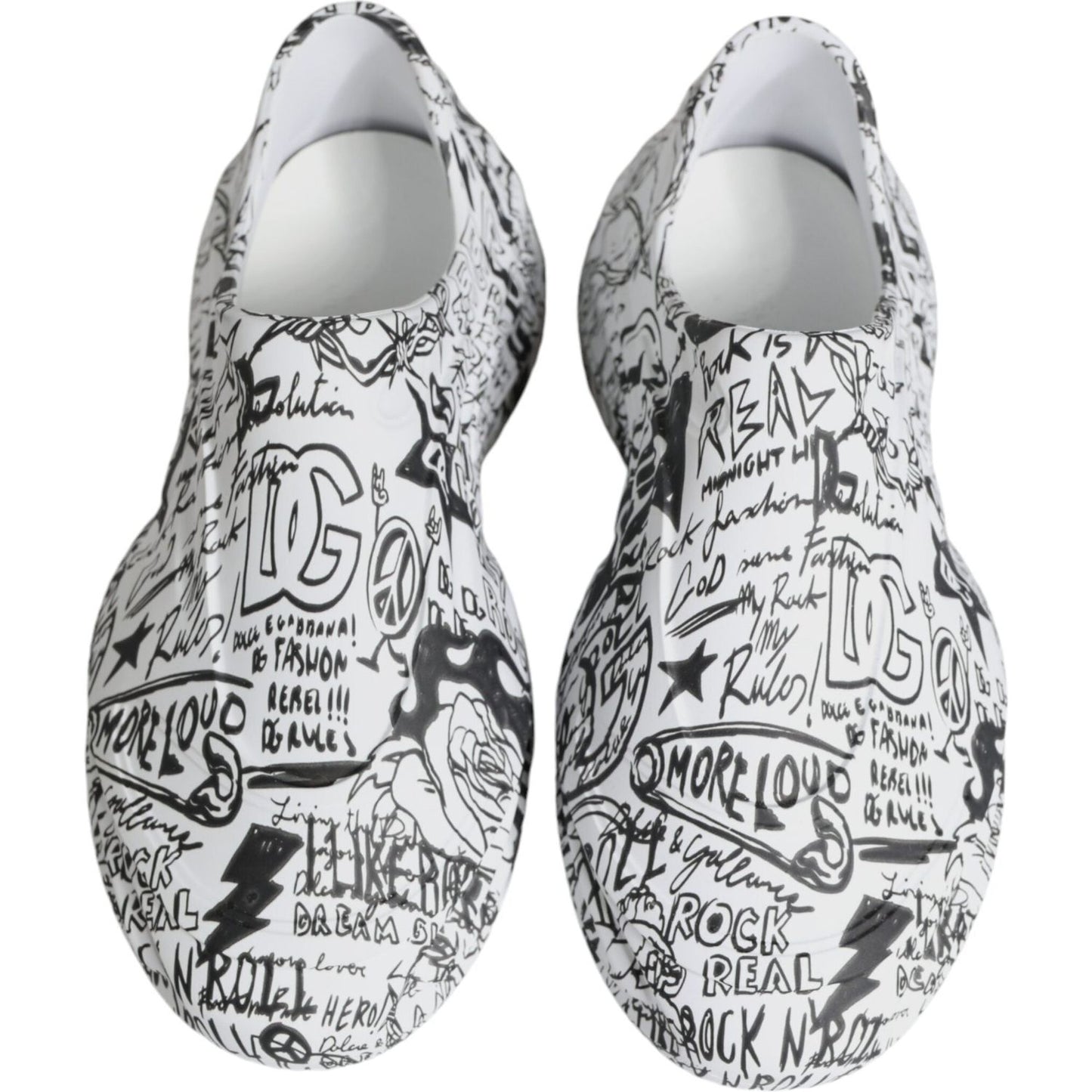 Dolce & Gabbana White Black Graffiti Daymaster Sneakers Shoes Dolce & Gabbana