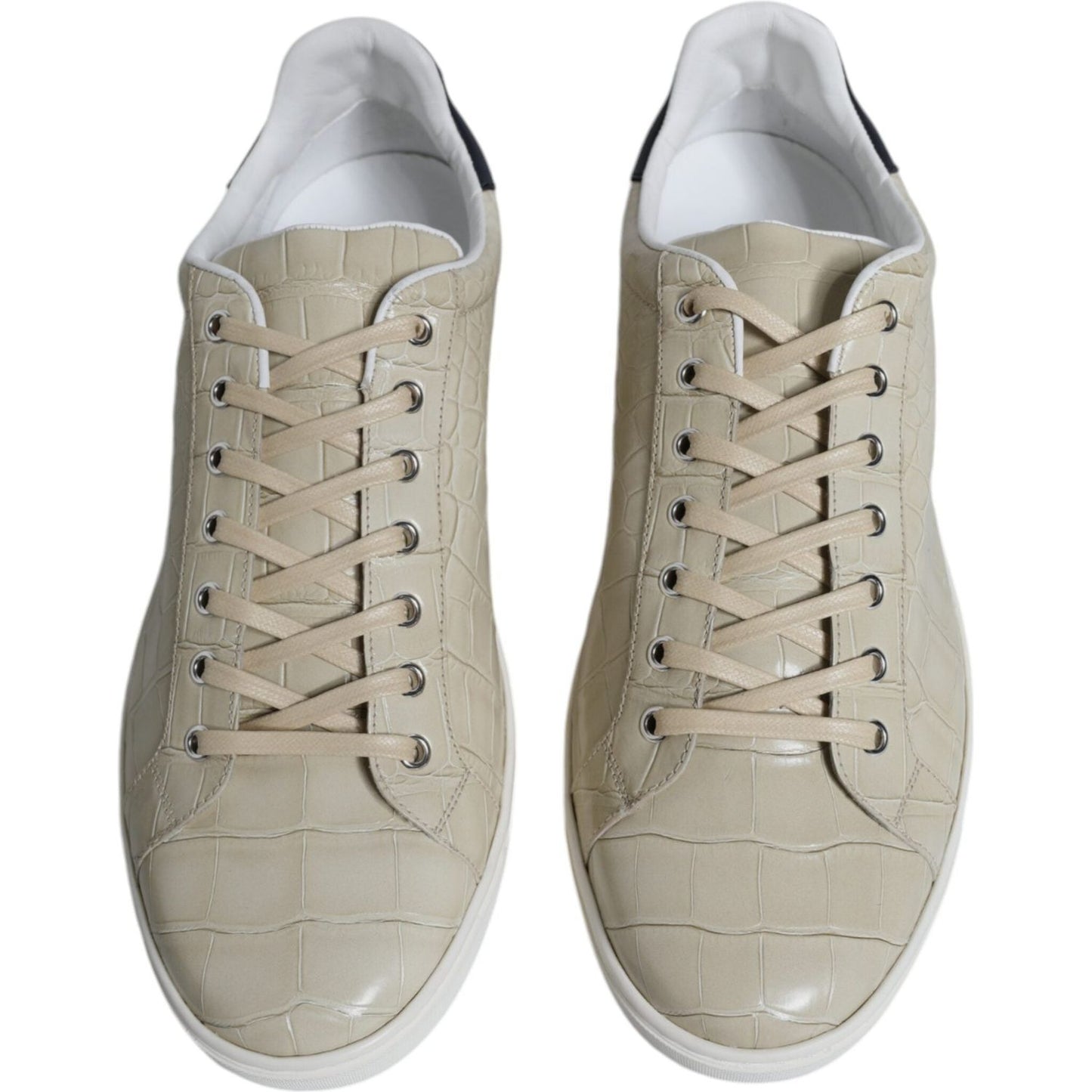 Dolce & Gabbana Beige London Leather Low Top Sneakers Shoes Dolce & Gabbana