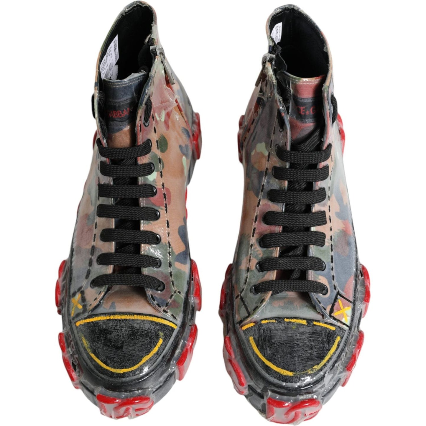 Dolce & Gabbana Multicolor Camouflage High Top Sneakers Shoes