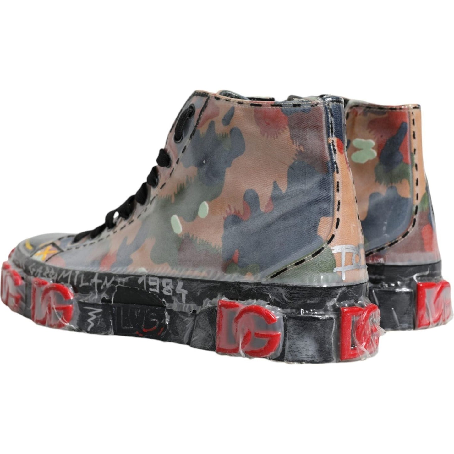 Dolce & Gabbana Multicolor Camouflage High Top Sneakers Shoes