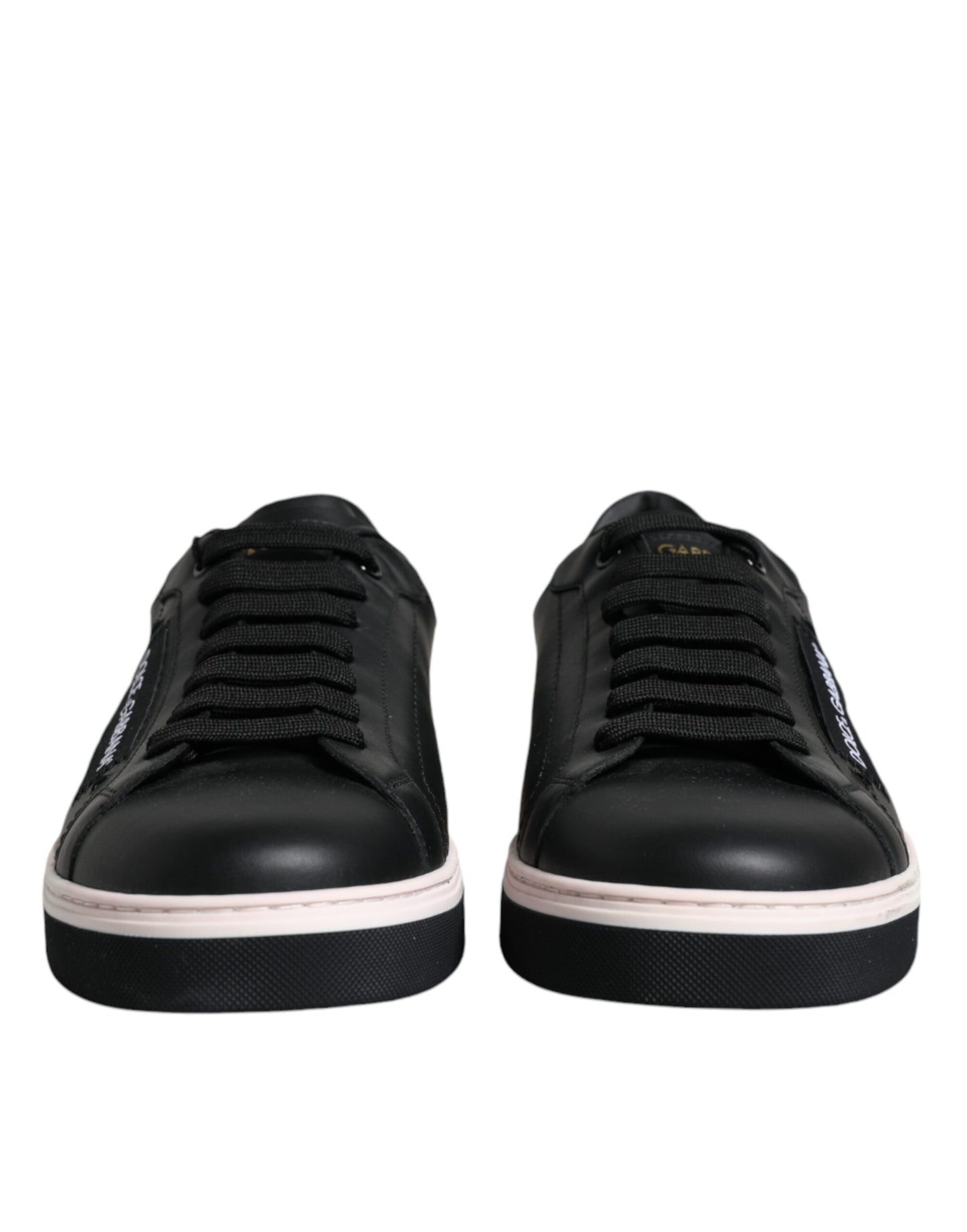 Dolce & Gabbana Black Leather Low Top Men Sneakers Shoes Dolce & Gabbana