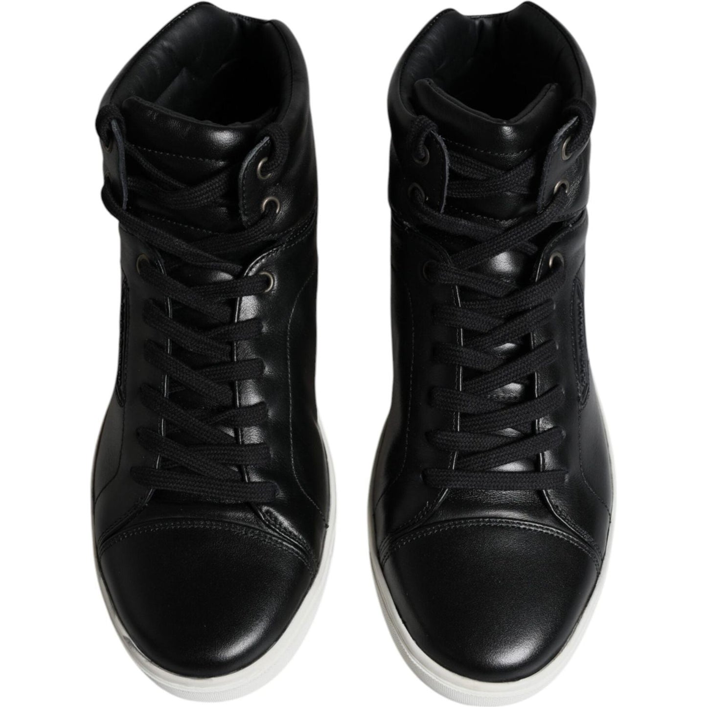 Dolce & Gabbana Black Leather High Top Men Sneakers Shoes Dolce & Gabbana