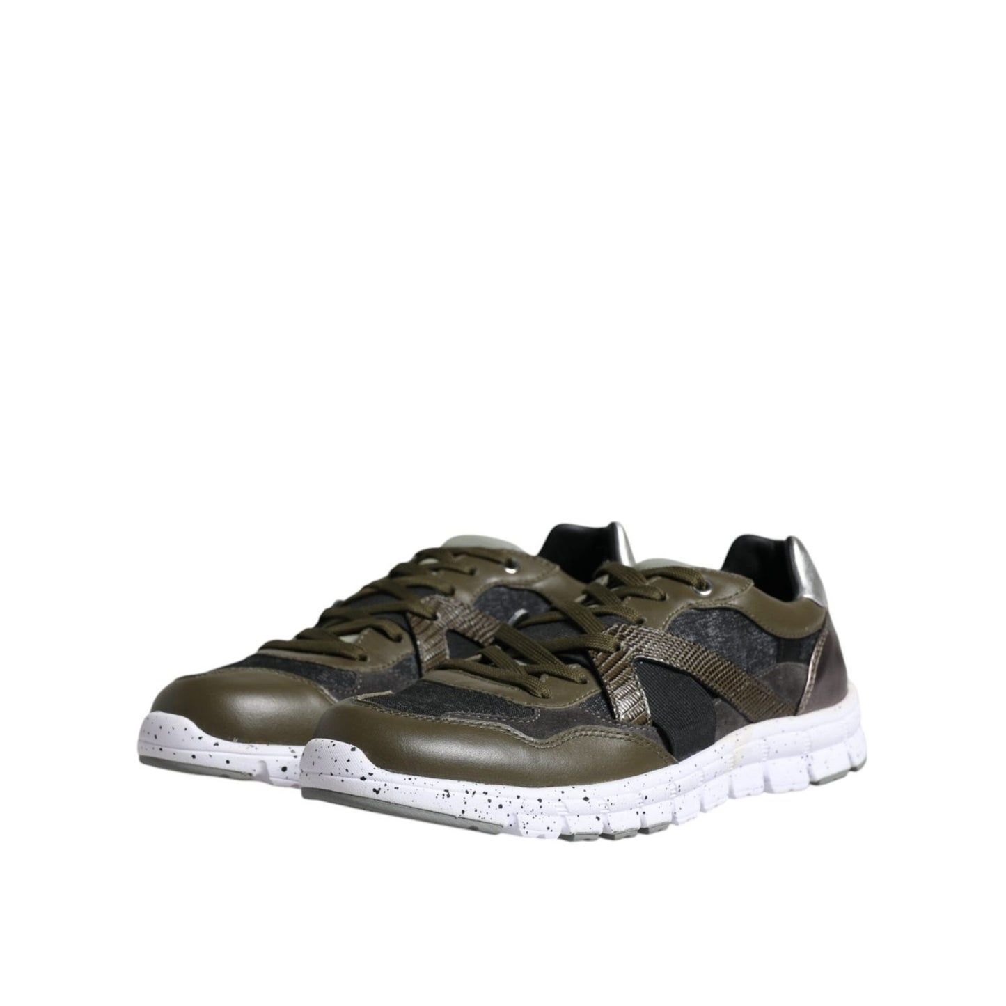 Dolce & Gabbana Multicolor Canvas Leather Low Top Sneaker Shoes