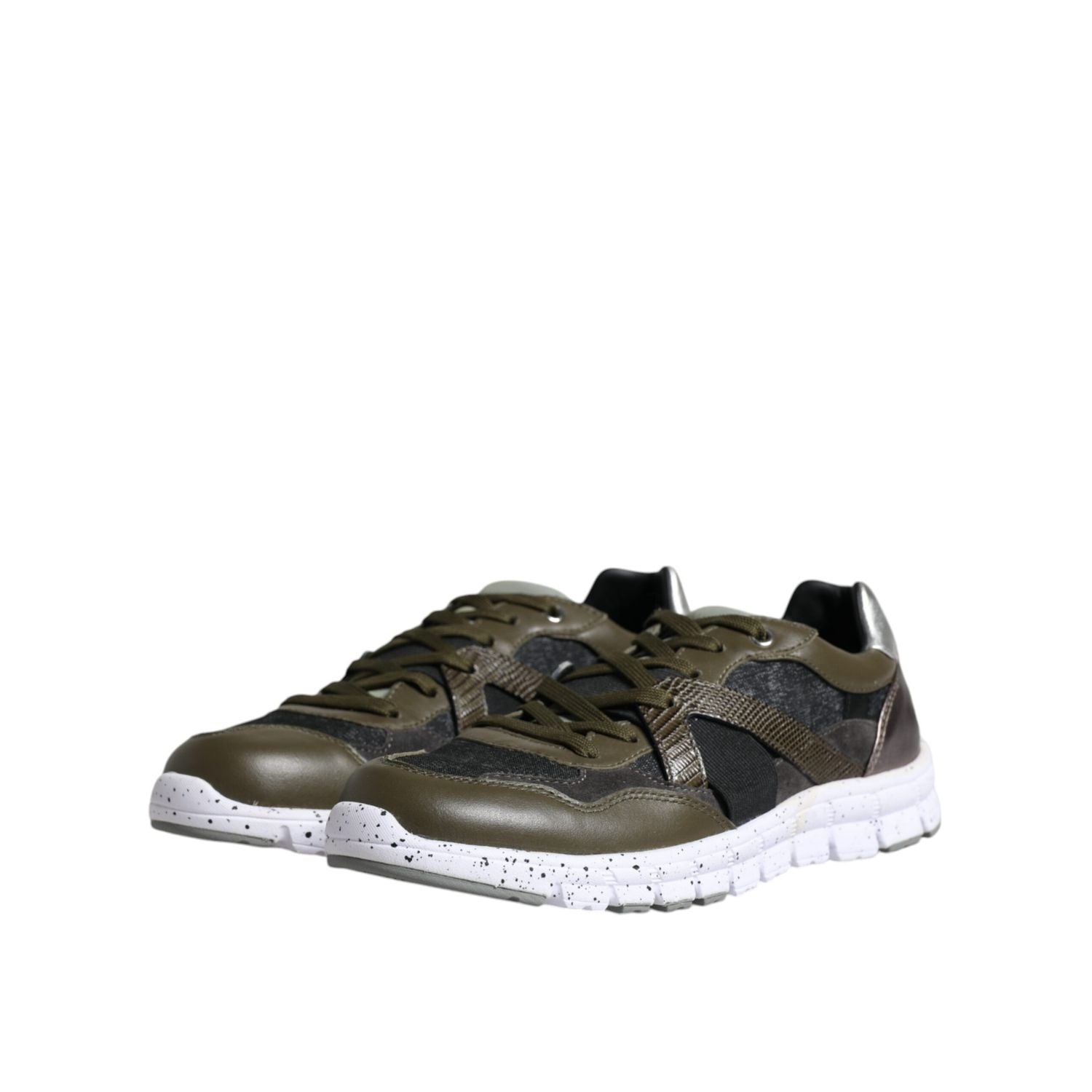 Dolce & Gabbana Multicolor Canvas Leather Low Top Sneaker Shoes