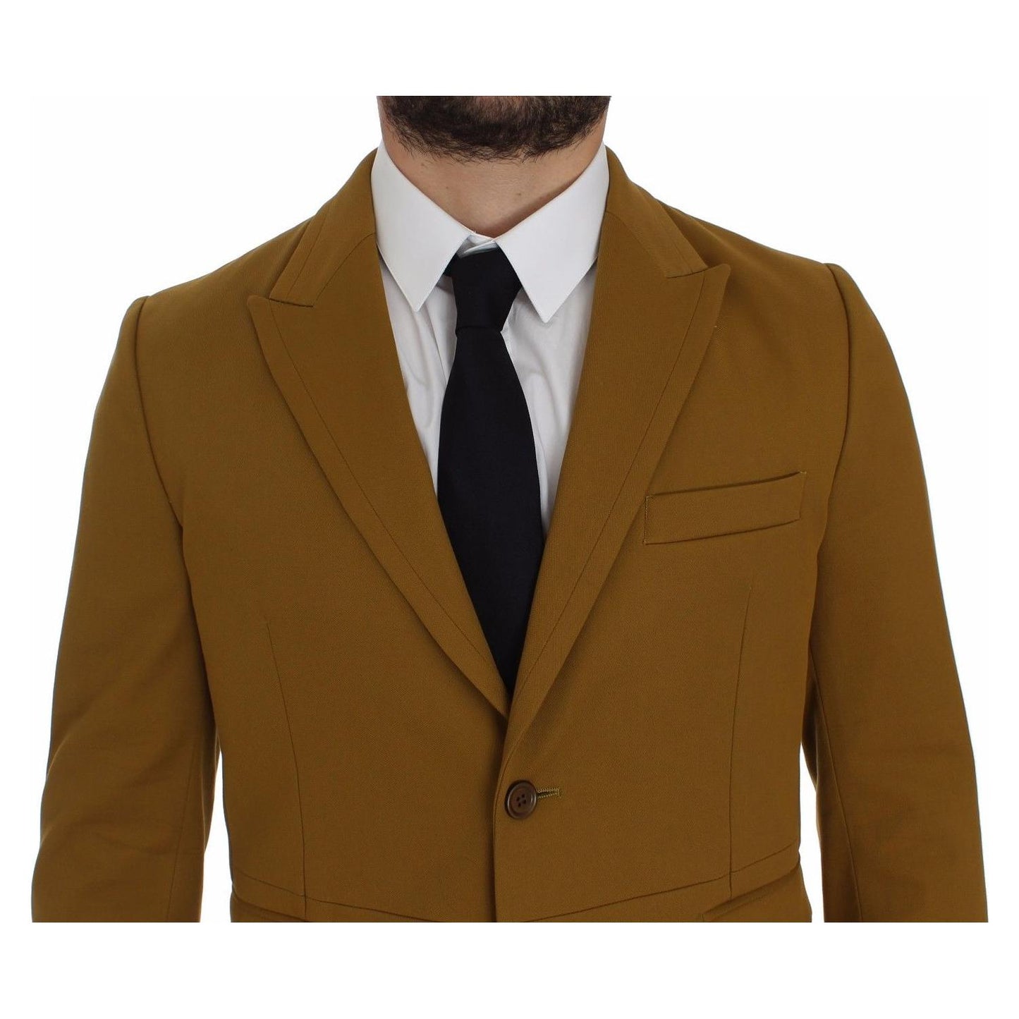 Dolce & Gabbana Elegant Yellow Cotton Blend Casual Blazer Dolce & Gabbana