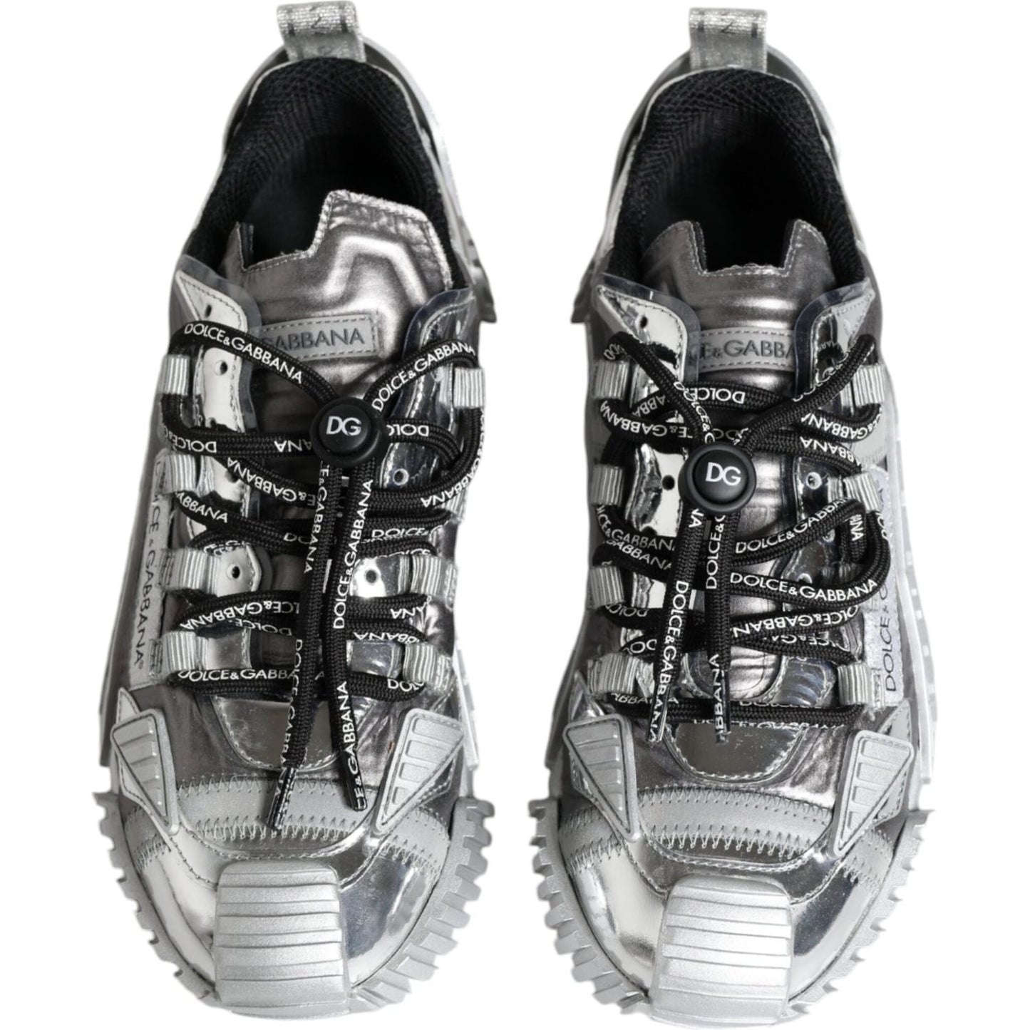 Dolce & Gabbana Silver Polyester NS1 Low Top Sneakers Shoes Dolce & Gabbana