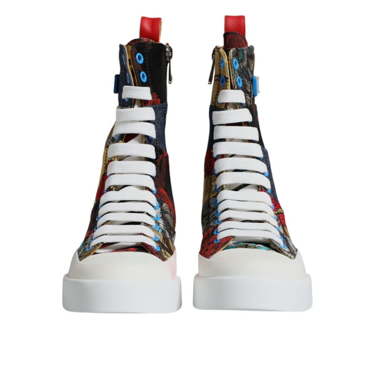 Dolce & Gabbana Multicolor Patchwork High Top Sneakers Shoes