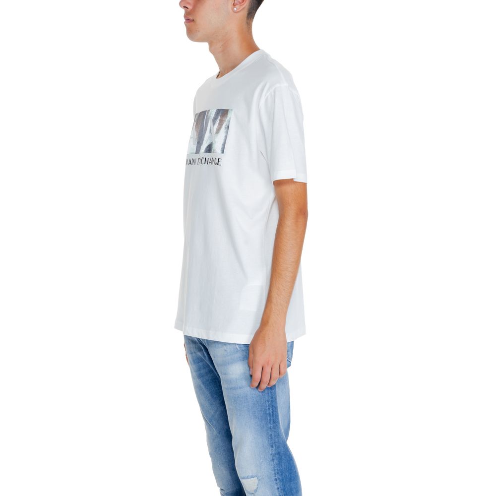 Armani Exchange White Cotton T-Shirt Armani Exchange