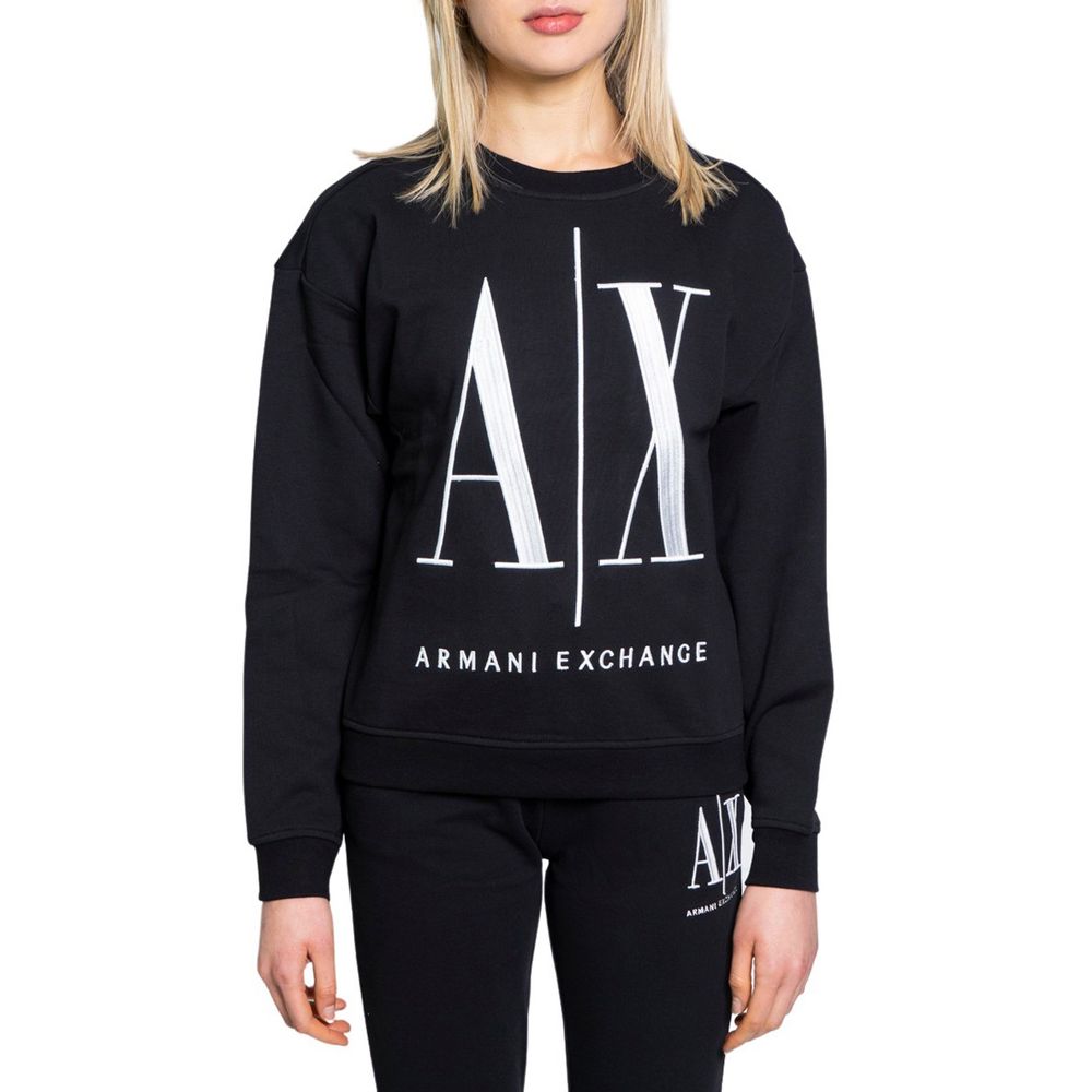 Armani Exchange Black Cotton Sweater Armani Exchange