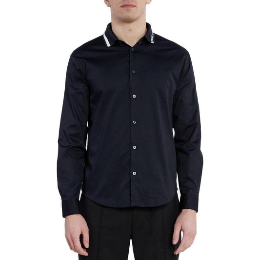 Armani Exchange Blue Cotton Shirt Armani Exchange