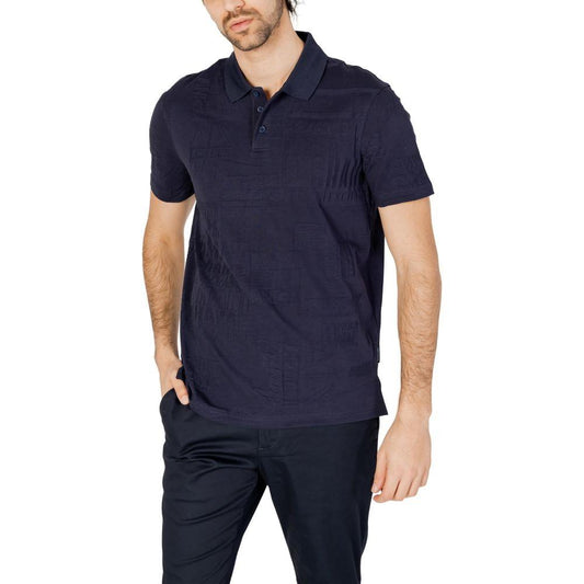 Armani Exchange Blue Cotton Polo Shirt Armani Exchange