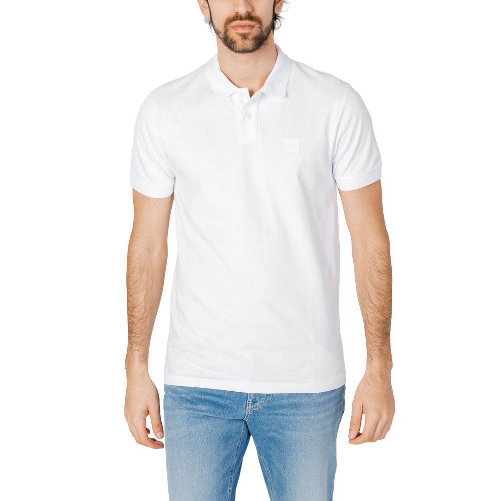 Hugo Boss White Cotton Polo Shirt Hugo Boss