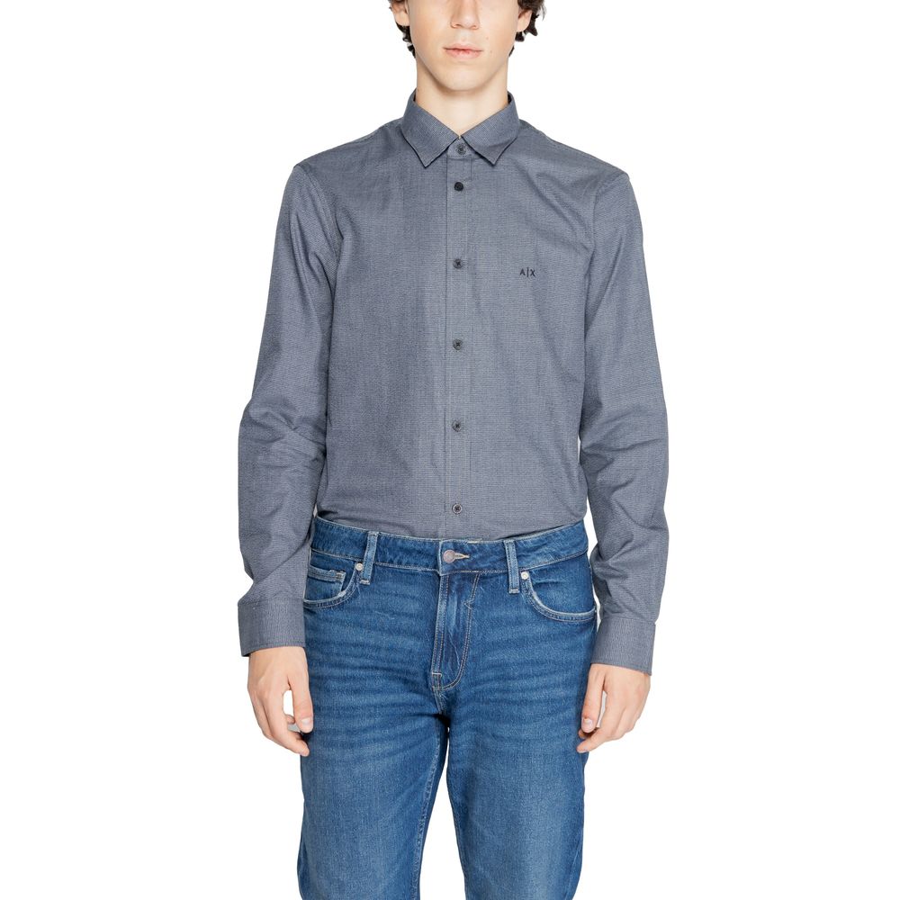 Armani Exchange Blue Cotton Shirt Armani Exchange