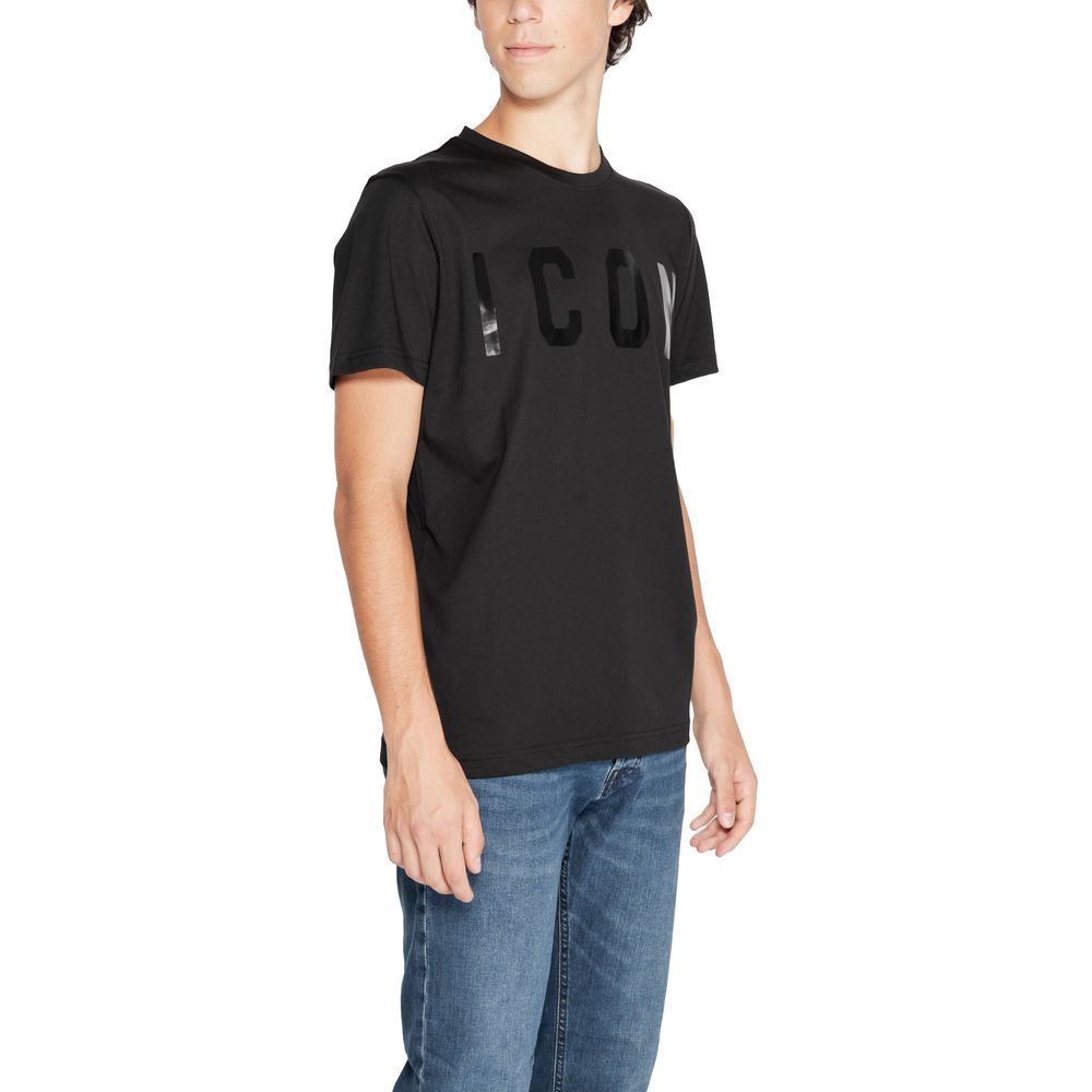 Icon Black Cotton T-Shirt Icon