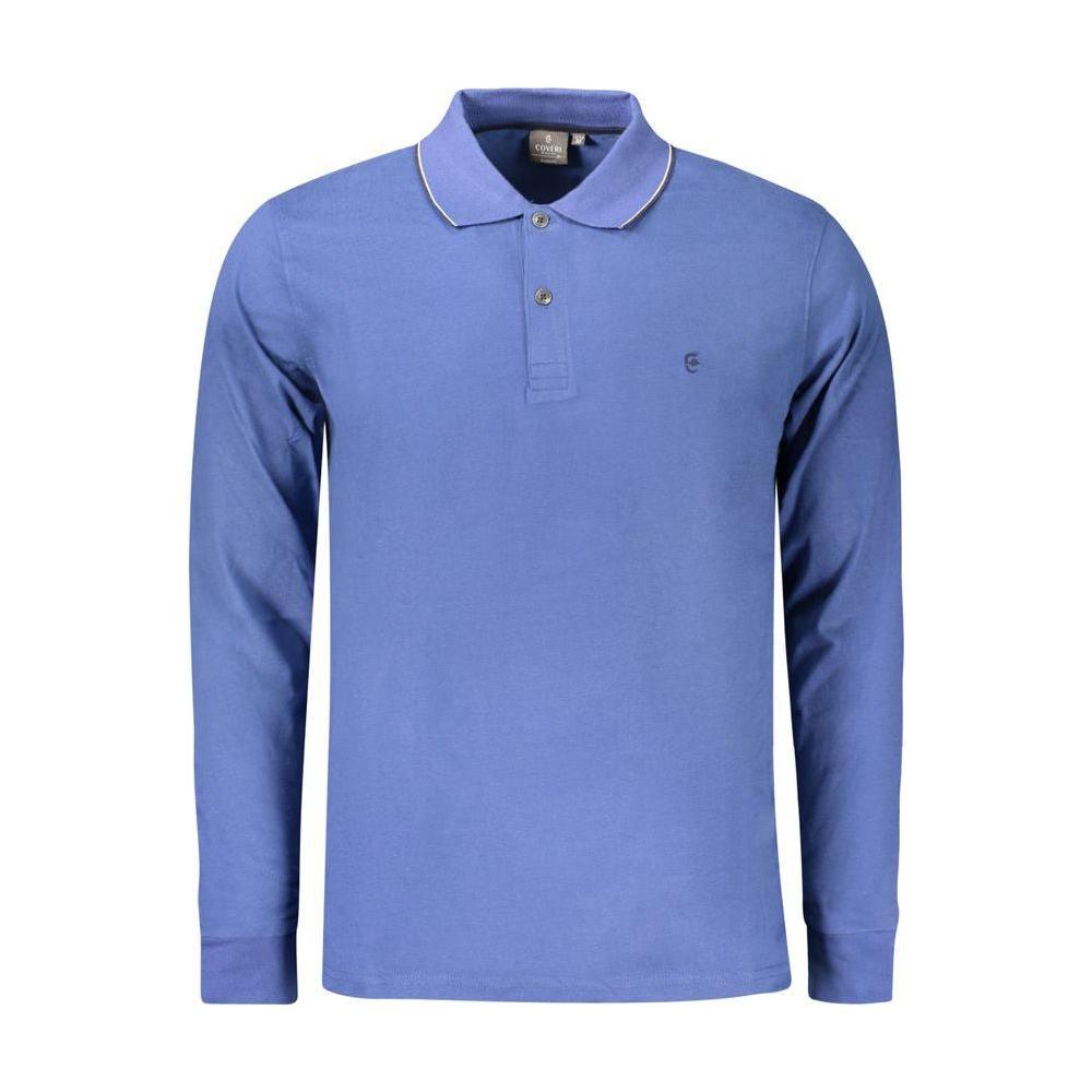 Coveri Moving Blue Cotton Polo Shirt Coveri Moving