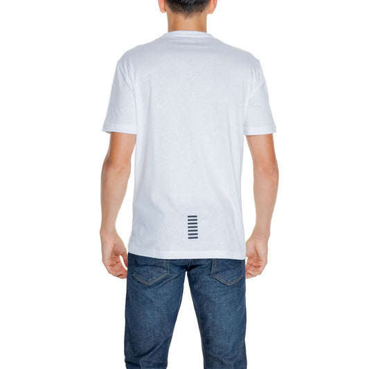 EA7 Emporio Armani White Cotton T-Shirt EA7 Emporio Armani