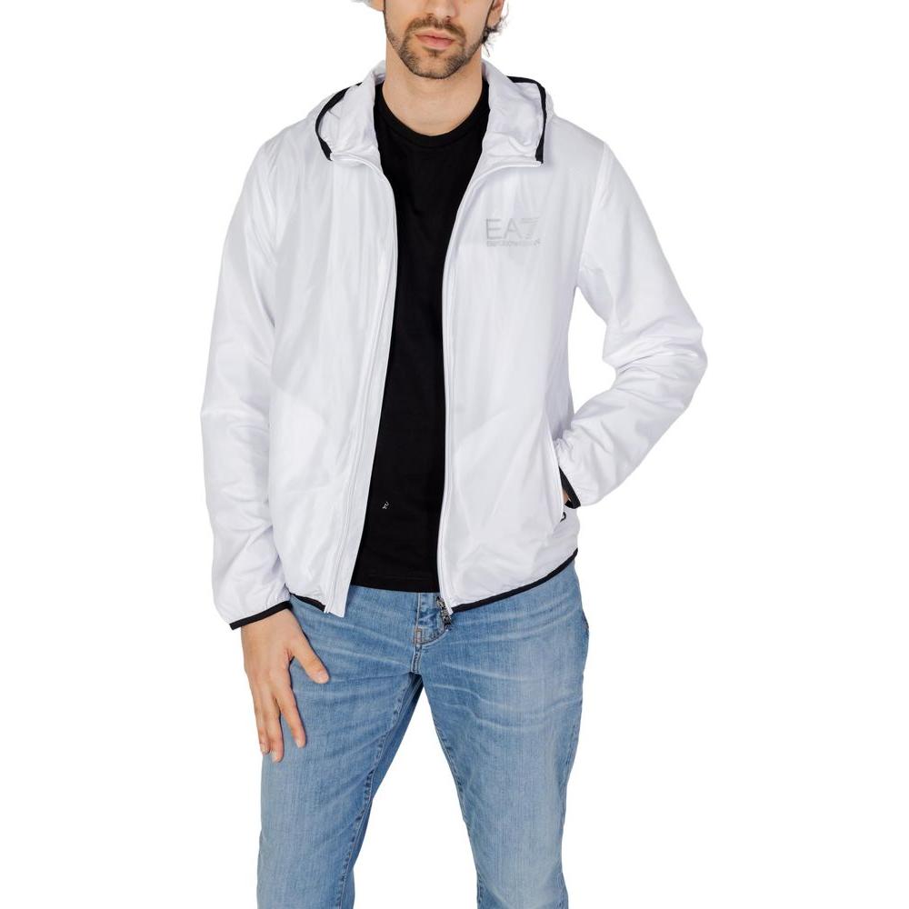 EA7 Emporio Armani White Polyester Jacket EA7 Emporio Armani