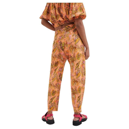 Desigual Orange Linen Jeans & Pant Desigual