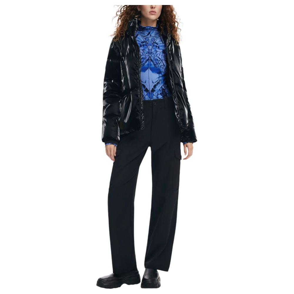 Desigual Black Polyester Jackets & Coat Desigual