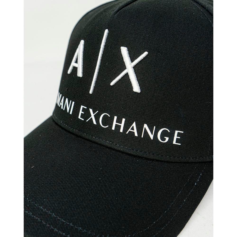 Armani Exchange Black Cotton Hats & Cap Armani Exchange