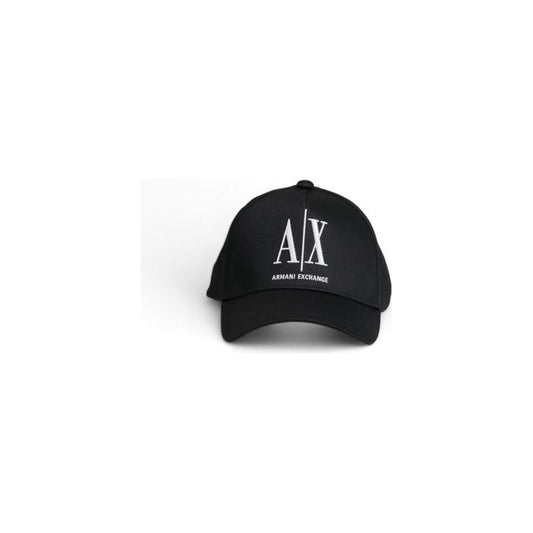 Armani Exchange Black Cotton Hats & Cap Armani Exchange