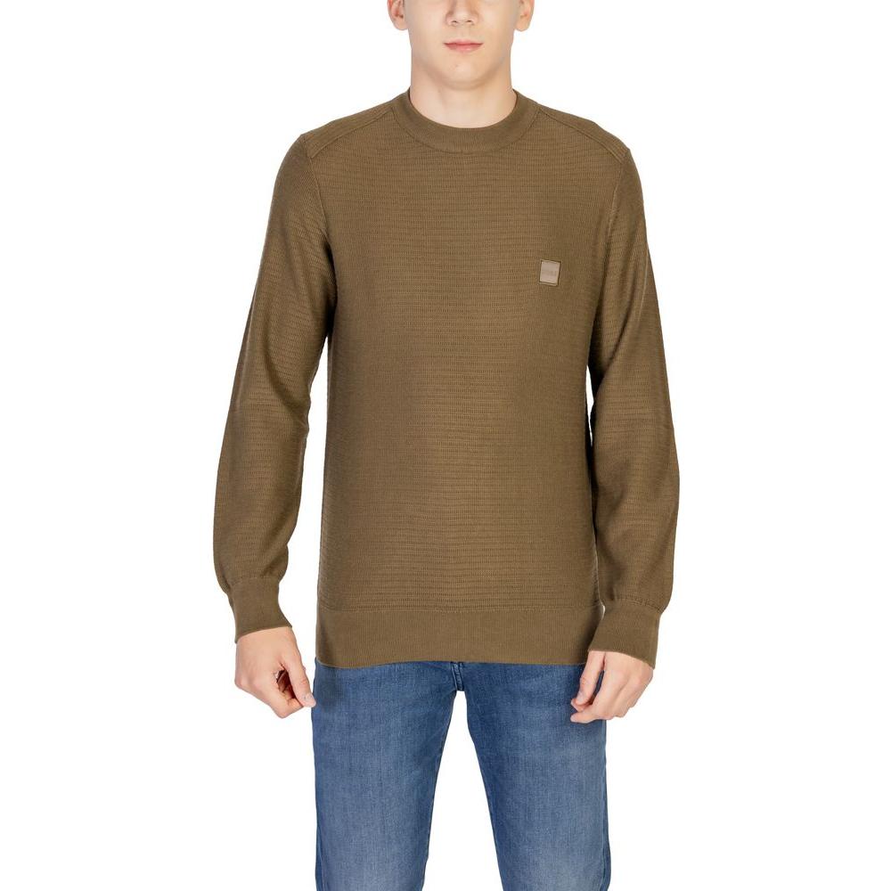 Hugo Boss Green Cotton Sweater Hugo Boss