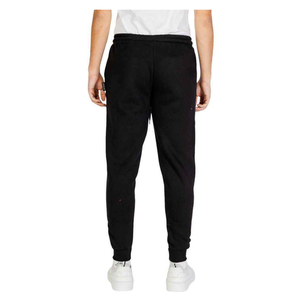 Icon Black And White Cotton Jeans & Pant Icon