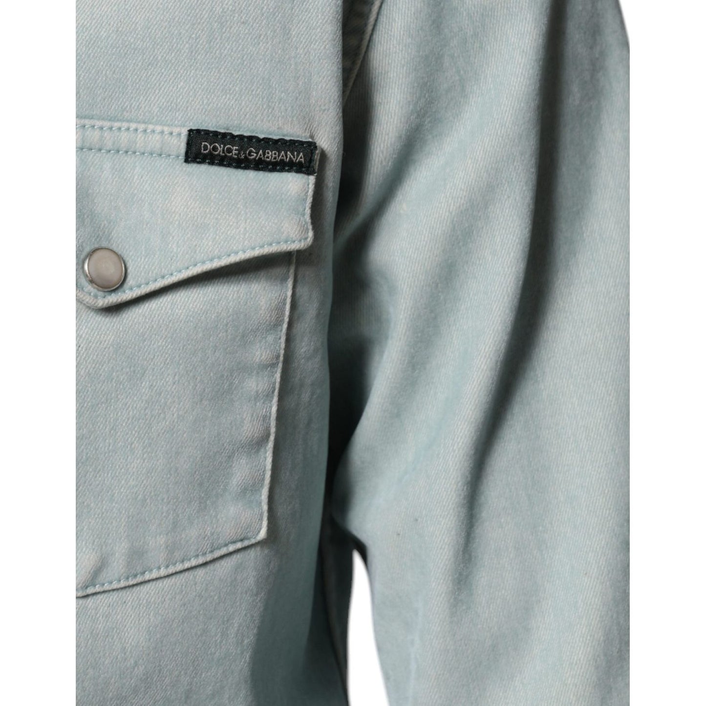 Dolce & Gabbana Light Blue Cotton Button Down Casual Shirt Dolce & Gabbana