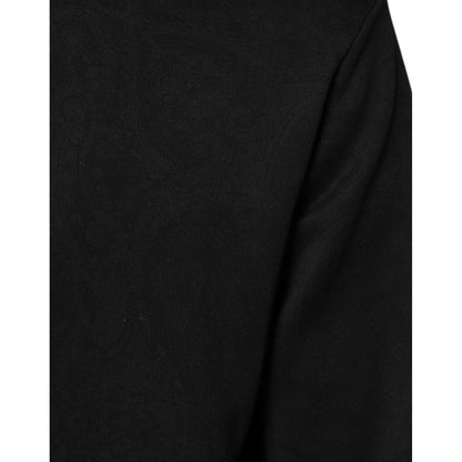 Dolce & Gabbana Black Cotton Full Zip Hooded Bomber Jacket