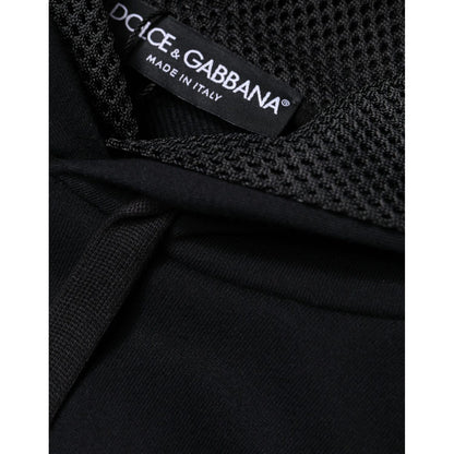 Dolce & Gabbana Black Hooded Pullover Men Sweatshirt Sweater