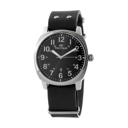 Folli Follie Black Leather Watch Folli Follie