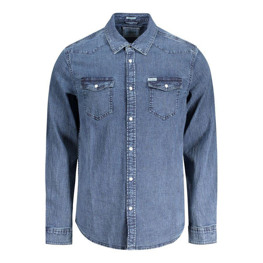 Guess Jeans Blue Cotton Shirt Guess Jeans