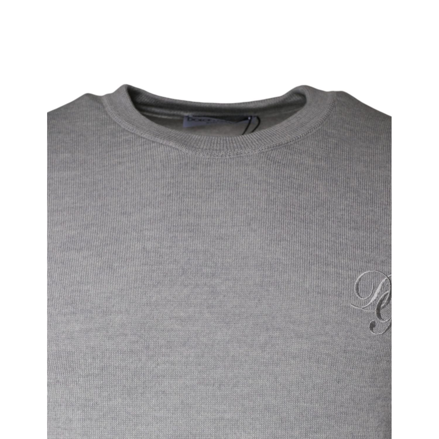 Dolce & Gabbana Light Gray Wool Crew Neck Pullover Sweater