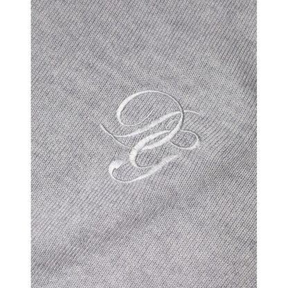 Dolce & Gabbana Light Gray Wool Crew Neck Pullover Sweater