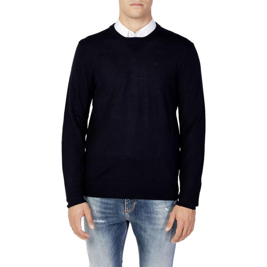 Armani Exchange Blue Wool T-Shirt Armani Exchange