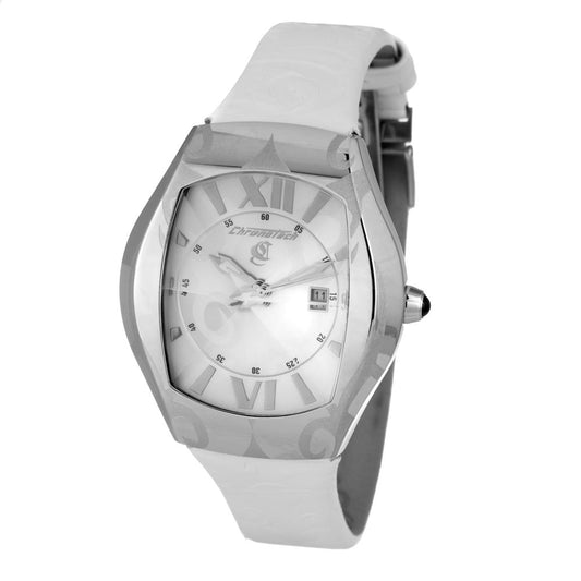 Chronotech White Leather Dress Watch
