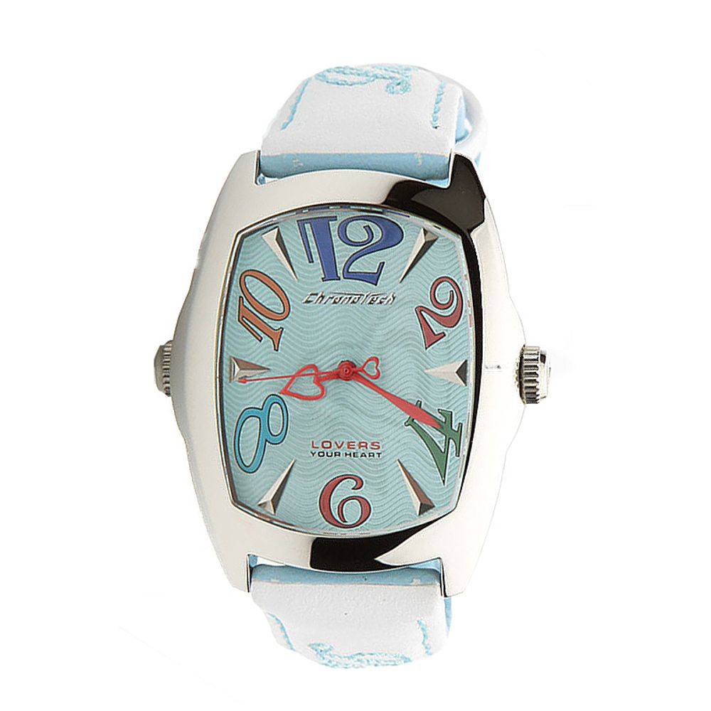 Chronotech Blue Leather Dress Watch