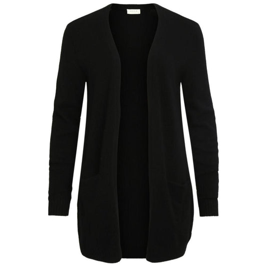 Vila Clothes Black Viscose Cardigan