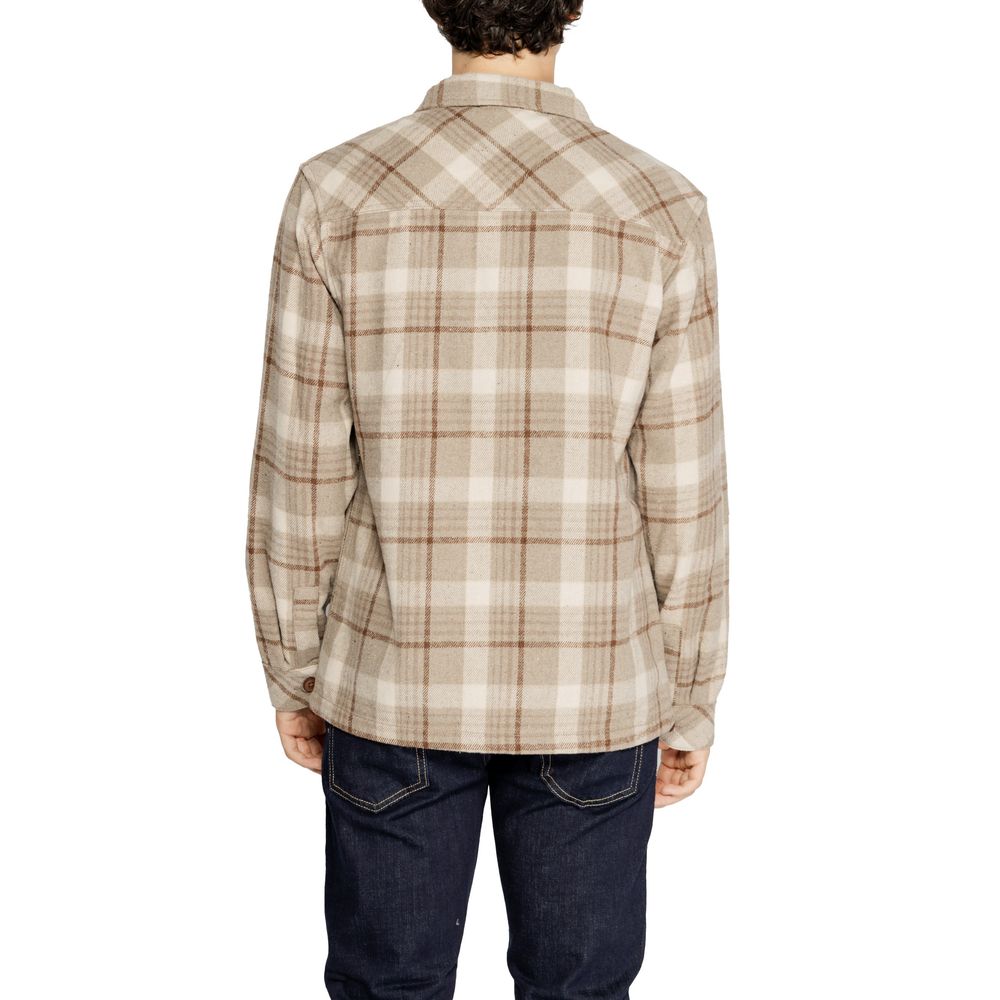 Hamaki-Ho Beige Polyester Pattern Shirt